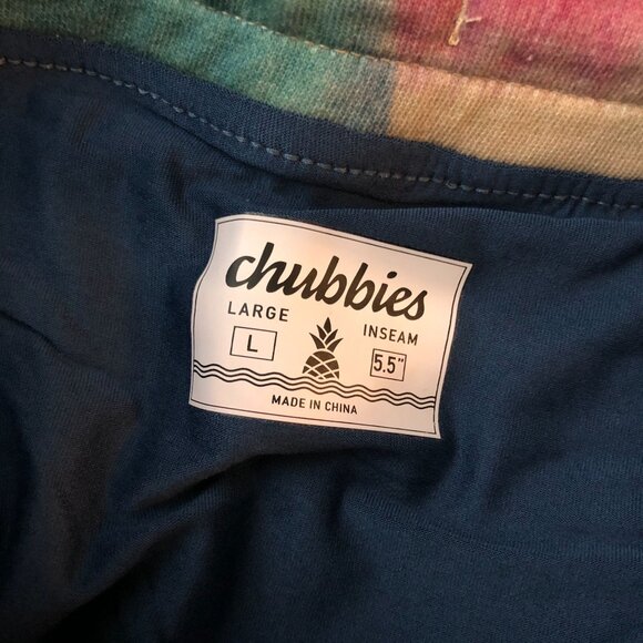 Chubbies Mens Tie-Dye Sweat Shorts with Liner 5.5" Inseam Blue Beige Size L - Picture 3 of 4